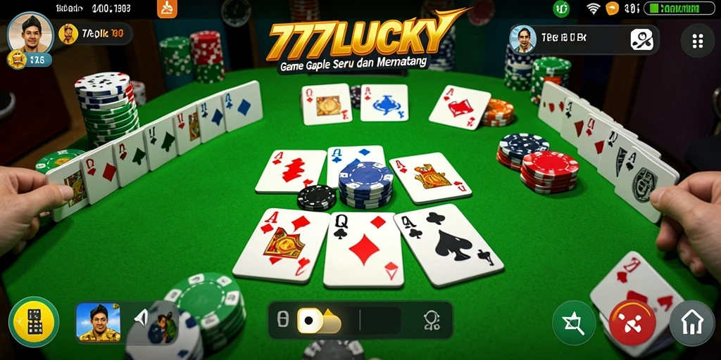 Tampilan gameplay Gaple yang menarik dan interaktif di 777LUCKY.