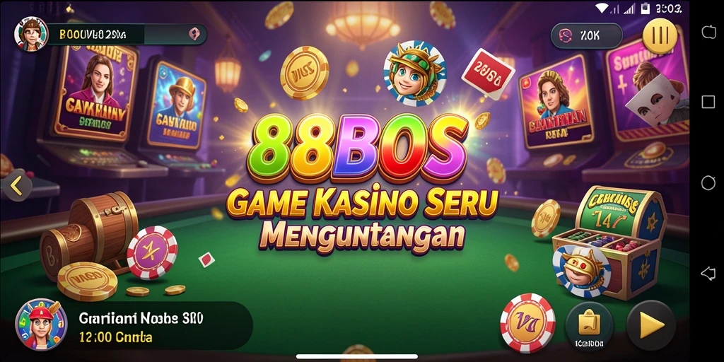 Gameplay menarik 88BOS dalam aplikasi Kasino yang seru.