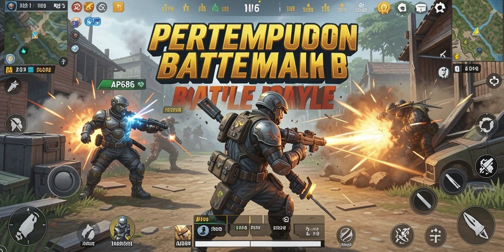Tampilan gameplay seru dari AP686 saat pertempuran Battle Royale.