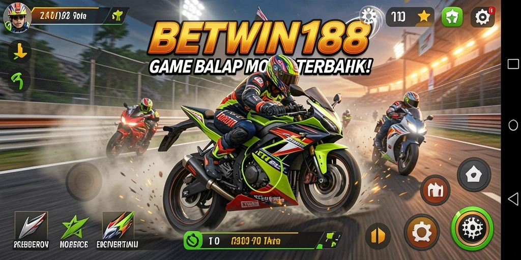 Tampilan seru gameplay balap motor di BETWIN188.