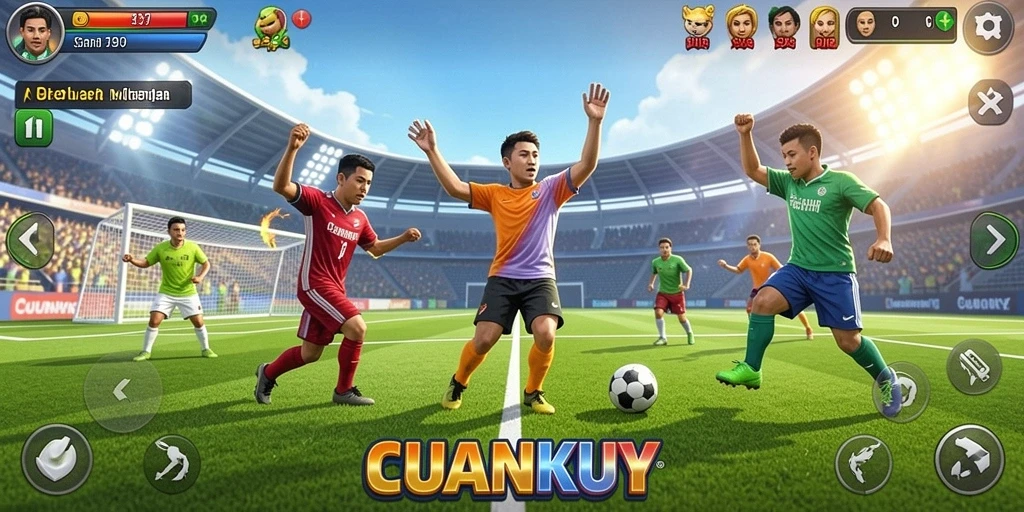 Tampilan game CUANKUY dengan gameplay olahraga yang menarik.