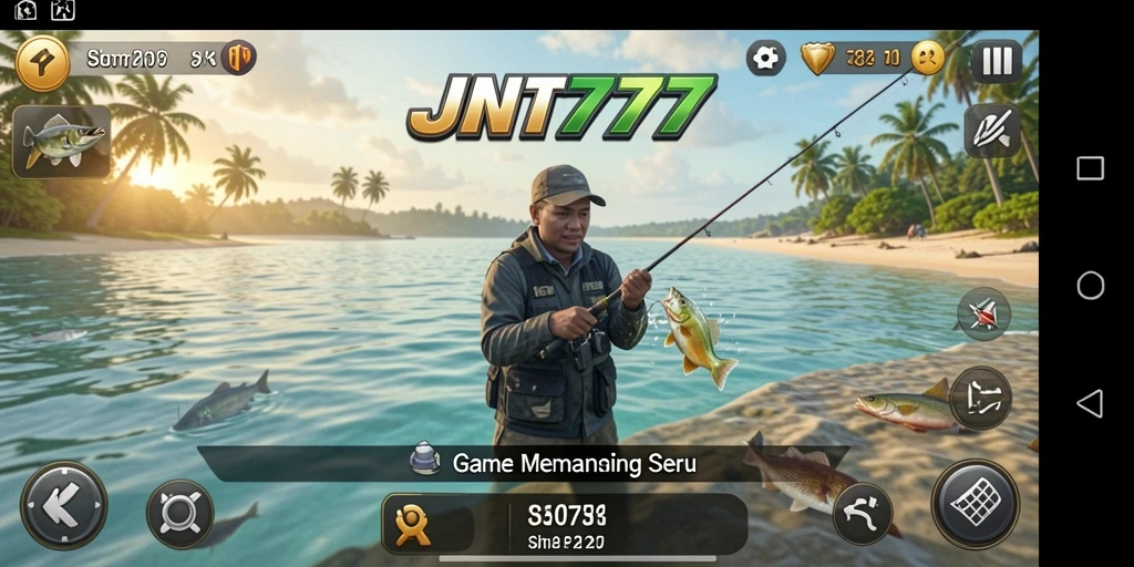 Tampilan gameplay JNT777 yang menampilkan pengalaman memancing yang mendebarkan.