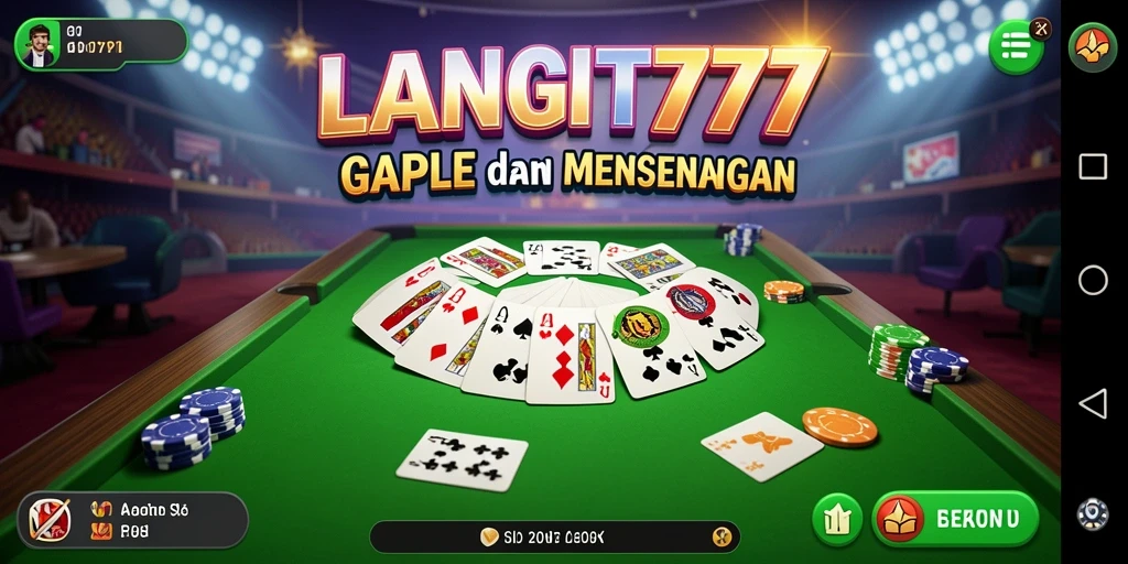 Tampilan gameplay seru dari LANGIT777 yang menampilkan keseruan Gaple.