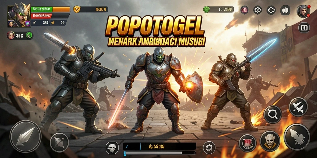 Tampilan menakjubkan dari gameplay Tower Defense di POPOTOGEL.