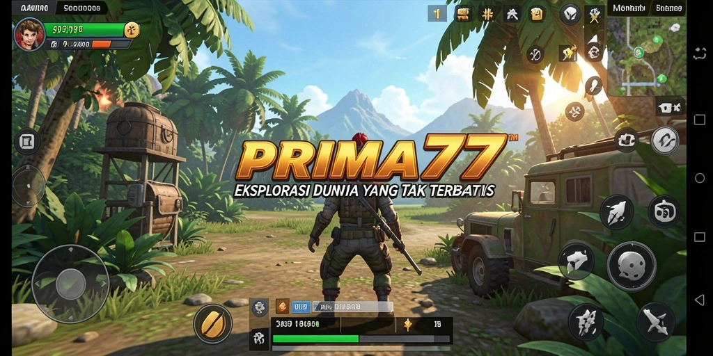 Screenshot utama dari gameplay Open World PRIMA77 yang memukau.