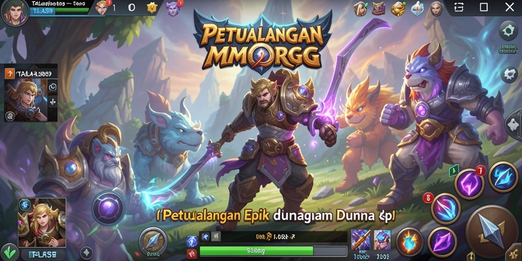 Screenshot menunjukkan karakter beraksi dalam pertempuran epik di dunia TALAS89.