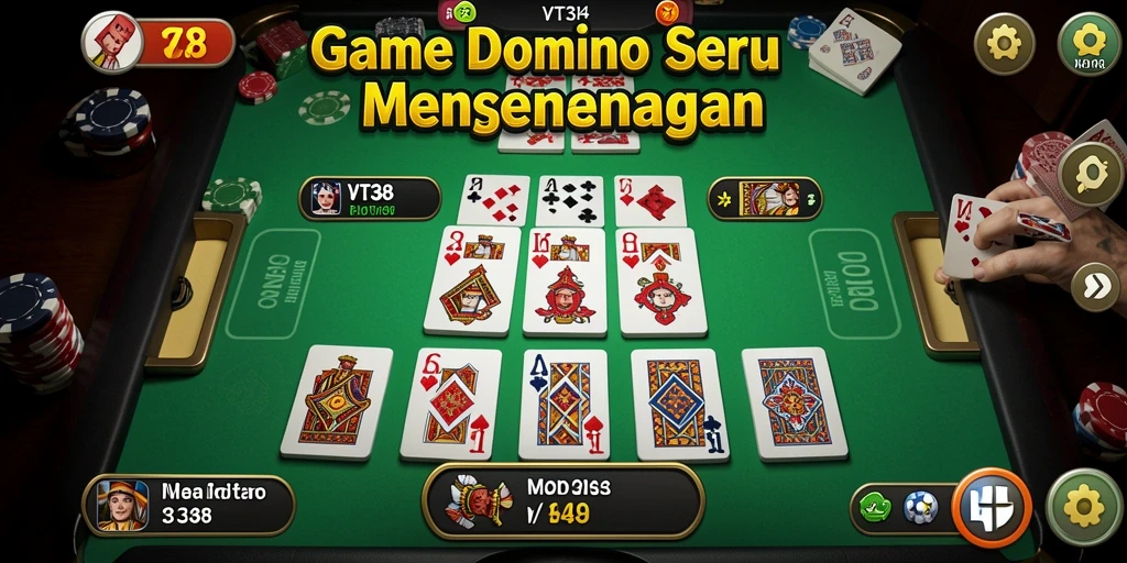 Gameplay VT38 menunjukkan keseruan bermain Domino secara langsung.
